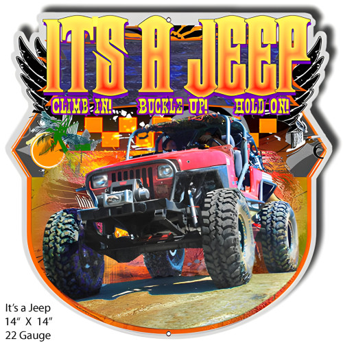 Jeep Reproduction Metal Sign - 14" x 14"