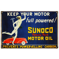 Sunoco Motor Oil Metal Sign - 12" x 18"