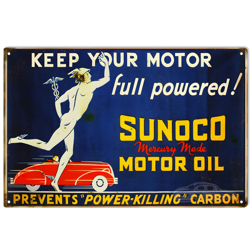 Sunoco Motor Oil Metal Sign - 12" x 18" Sunoco Motor Oil Metal Sign - 12" x 18"