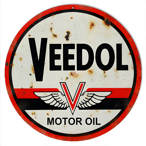 Veedol Motor Oil Metal Sign - 14" Round