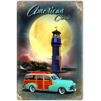 American Classic Woodie Man Cave Metal Sign - 12" x 18"