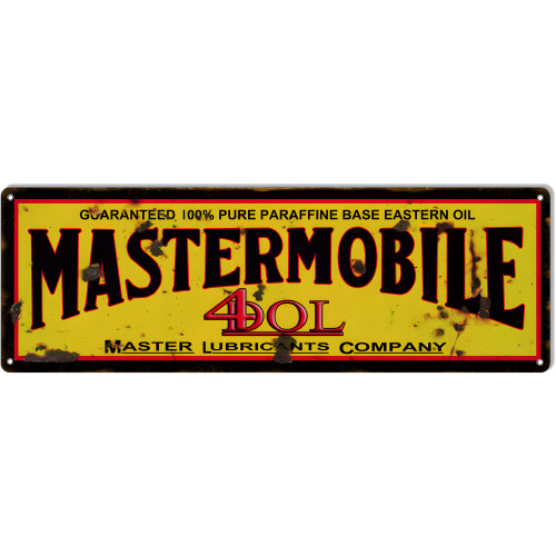 Mastermobile Lubricant Reproduction Motor Oil Metal Sign - 6" x 18"