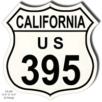 California 395 Reproduction Route Metal Sign - 15.5" x 15.5"