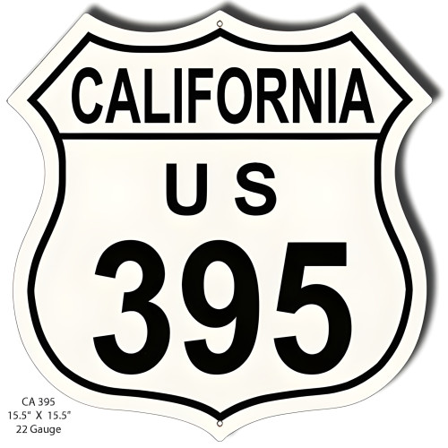 California 395 Reproduction Route Metal Sign - 15.5" x 15.5"