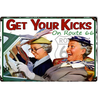 Ladies Get Your Kicks On Route 66 Metal Sign - 12" x 18"