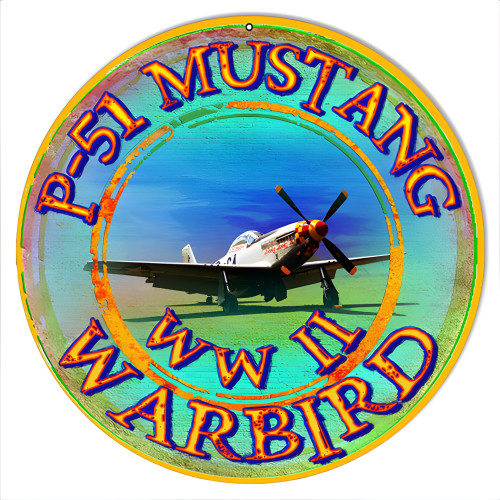 WW II Warbird Reproduction Metal Sign - 14" x 14"