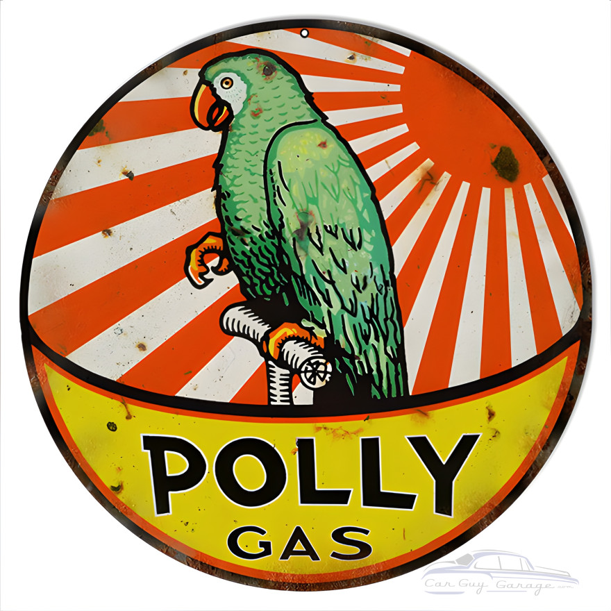 Polly Gas Metal Sign - 14" Round Polly Gas Metal Sign - 14" Round