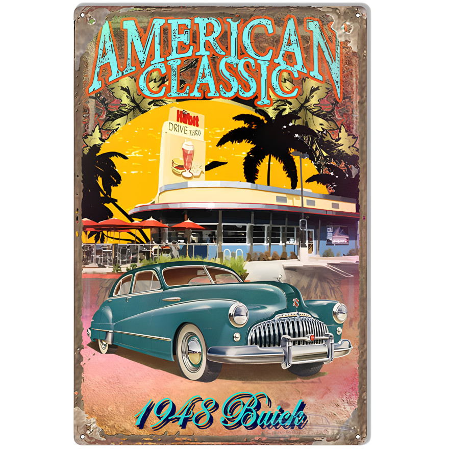 Classic 1948 Buick Reproduction Metal Sign - 12" x 18" Classic 1948 Buick Reproduction Metal Sign - 12" x 18"