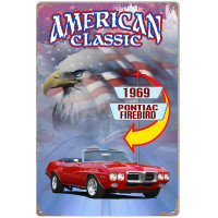 1969 Pontiac Firebird Classic Metal Sign - 12" x 18"