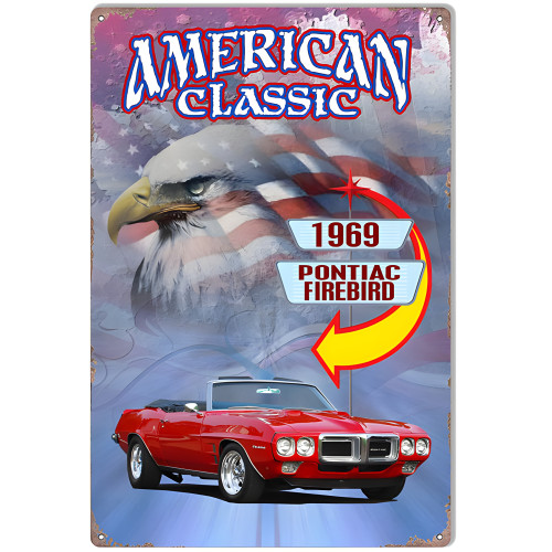 1969 Pontiac Firebird Classic Metal Sign - 12" x 18"