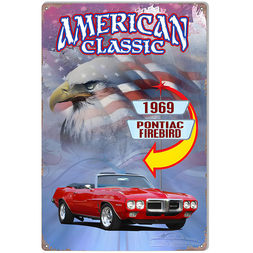 1969 Pontiac Firebird Classic Metal Sign - 12" x 18" 1969 Pontiac Firebird Classic Metal Sign - 12" x 18"
