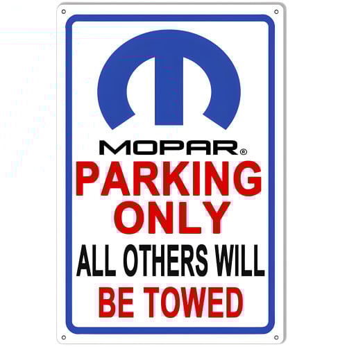 Mopar Parking Only Garage Shop Man Cave Metal Sign - 12" x 18"