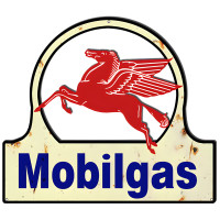 Mobilgas With Pegasus Metal Sign - 17.7" x 15.5"