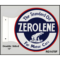 Standard Oil Zerolene Motor Cars Metal Sign - 15" x 17.5"