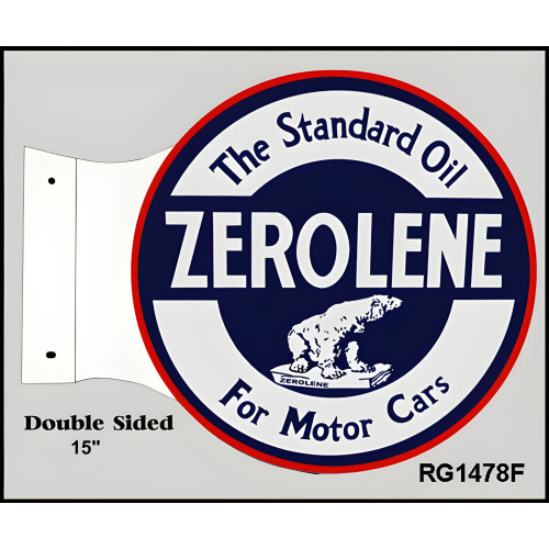 Standard Oil Zerolene Motor Cars Metal Sign - 15" x 17.5"