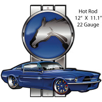 Mustang Hot Rod Car Garage Metal Sign - 12" x 11.1"