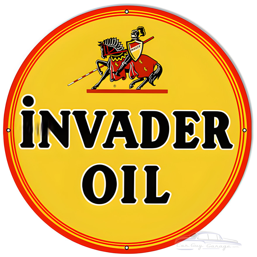 Invader Oil Reproduction Motor Oil Metal Sign - 24" x 24" Invader Oil Reproduction Motor Oil Metal Sign - 24" x 24"