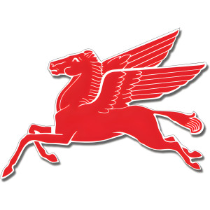 Mobil Pegasus Flying Horse Metal Sign - 35.5" x 25.75"