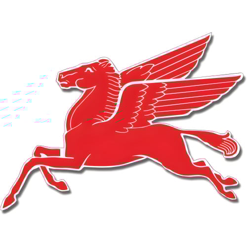 Mobil Pegasus Flying Horse Metal Sign - 35.5" x 25.75"