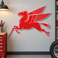 Mobil Pegasus Flying Horse Metal Sign - 35.5" x 25.75"