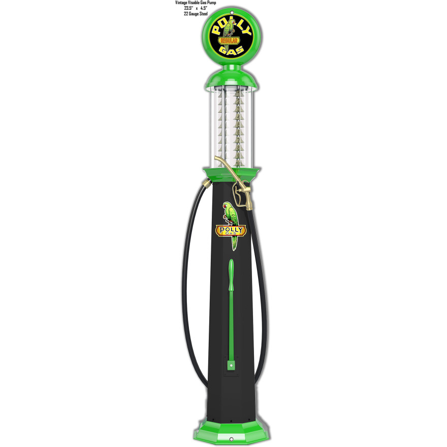 Polly Gas Station Pump Metal Sign - 4.5" x 23.5" Polly Gas Station Pump Metal Sign - 4.5" x 23.5"