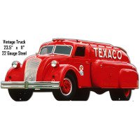 Vintage Texaco Truck Reproduction Metal Sign - 11" x 23.5"