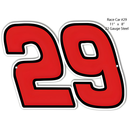 29 Race Car Metal Sign - 8" x 11"