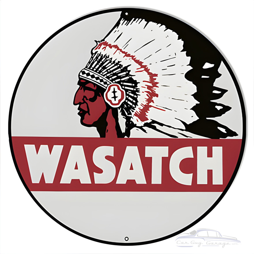 Wasatch Motor Oil Metal Sign - 14" Round Wasatch Motor Oil Metal Sign - 14" Round