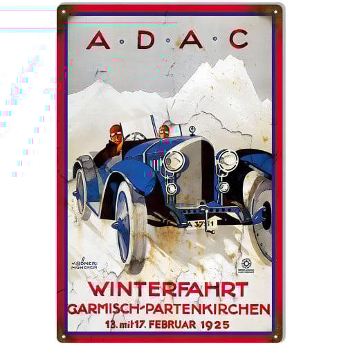 Winterfahrt Vintage Car Reproduction Garage Shop Metal Sign - 12" x 18"