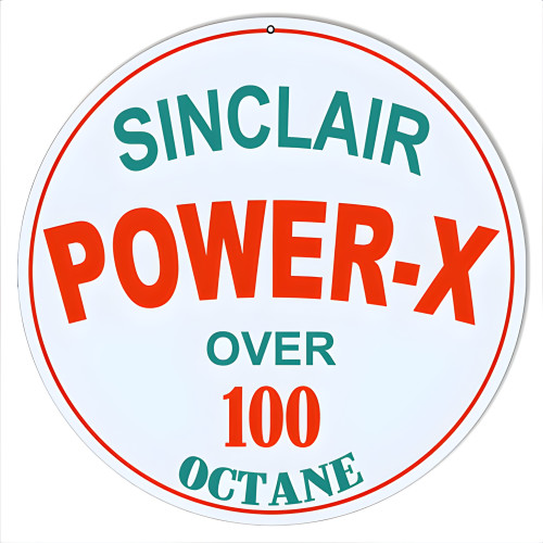 Sinclair Power-X Octane Motor Oil Metal Sign - 14" Round