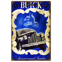 Classic Buick Announcement Metal Sign - 12" x 18"