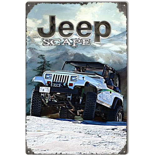 Jeep Scape Metal Sign - 12" x 18"