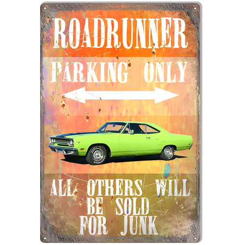 Roadrunner Parking Metal Sign - 12" x 18"