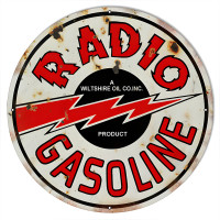 Radio Motor Oil Metal Sign - 30" Round