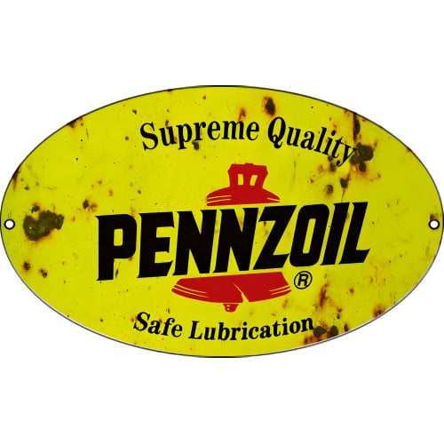 Pennzoil Supreme Quality Oval Metal Sign - 18" x 11"