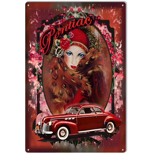 Pontiac Reproduction Metal Sign - 12" x 18"