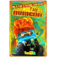 Only The Strong Survive Jeep Garage Shop Metal Sign - 12" x 18"