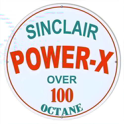 Sinclair Power-X Motor Oil Metal Sign - 30" Round