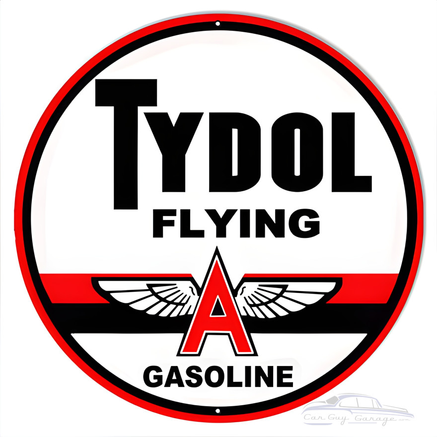 Tydol Flying Motor Oil Metal Sign - 24" Round Tydol Flying Motor Oil Metal Sign - 24" Round