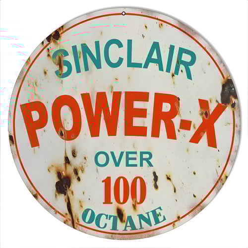 Sinclair Power-X Motor Oil Metal Sign - 14" Round