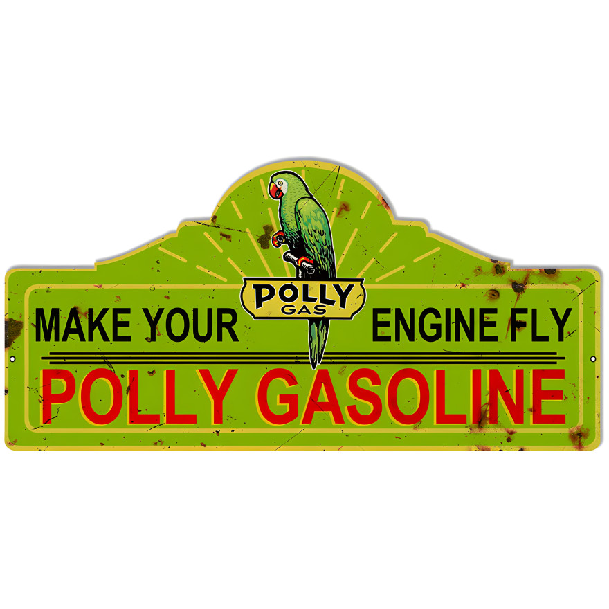 Polly Motor Oil Metal Sign - 23" x 11.25" Polly Motor Oil Metal Sign - 23" x 11.25"