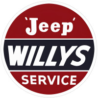 Jeep Willys Service Metal Sign - 18" Round