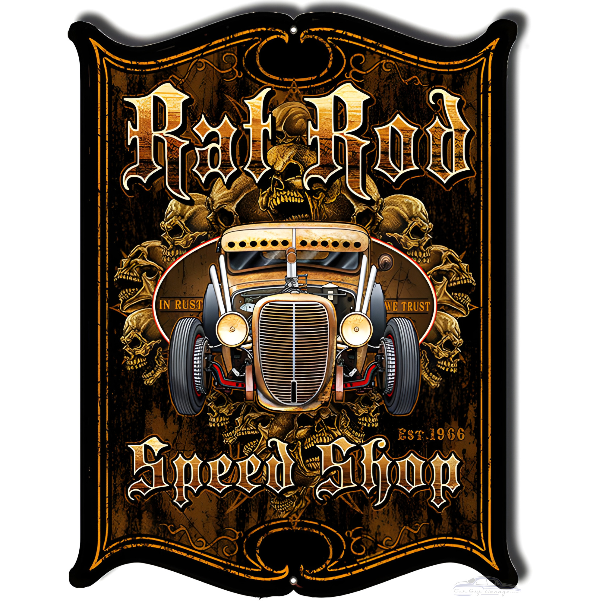 Hot Rod Rat Rod Laser Cut Out Garage Shop Metal Sign - 14