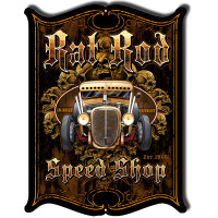 Hot Rod Rat Rod Laser Cut Out Garage Shop Metal Sign - 14" x 18"