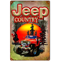Jeep Country Reproduction Metal Sign - 12" x 18"
