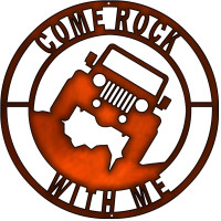Come Rock With Me Jeep Metal Sign - 14" x 14"
