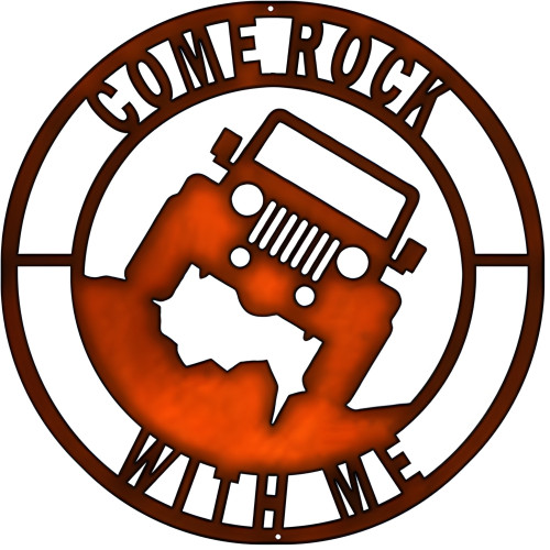 Come Rock With Me Jeep Metal Sign - 14" x 14"