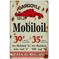 Mobiloil Gargoyle 30 Cents 35 Cents Metal Sign - 12" x 18"