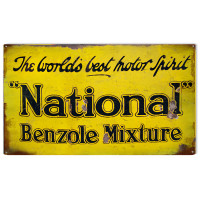 National Benzole Mixture Metal Sign - 8" x 14"
