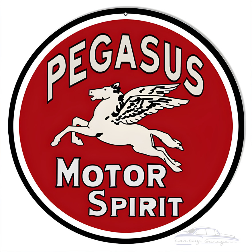 Pegasus Spirit Motor Oil Metal Sign - 14" Round Pegasus Spirit Motor Oil Metal Sign - 14" Round